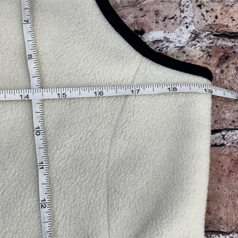 Eddie Bauer Polartec Fleece Vest Womens Medium Cream White Full Zip Outdoor - Picture 12 of 14